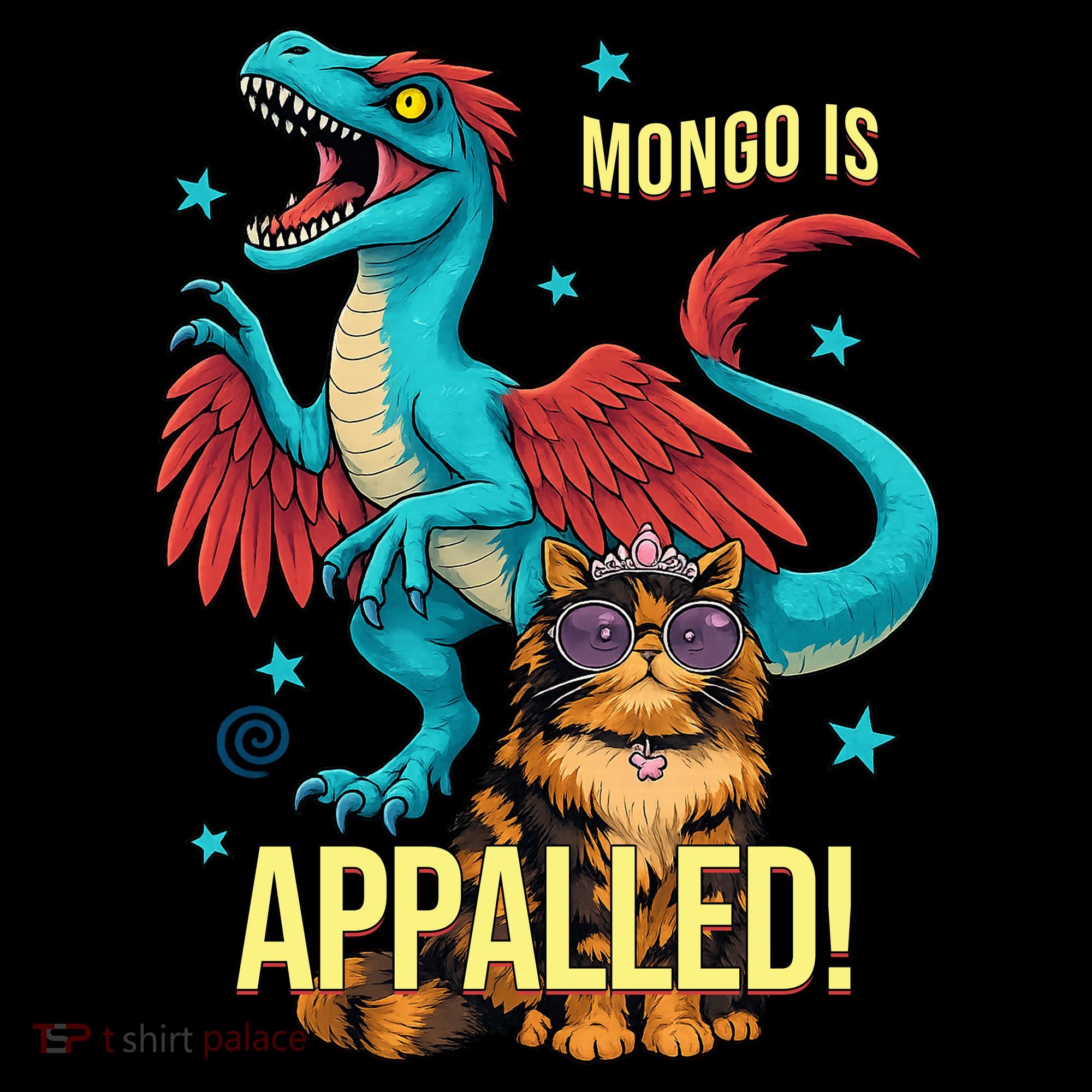 Mongo Is Appalled Princess Cat Riding Dinosaur Coffee Mug