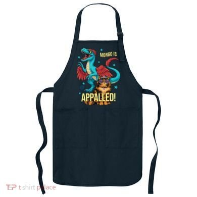 Mongo Is Appalled Princess Cat Riding Dinosaur Apron