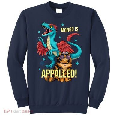 Mongo Is Appalled Princess Cat Riding Dinosaur Sweatshirt