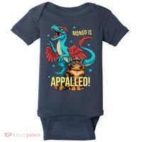 Mongo Is Appalled Princess Cat Riding Dinosaur Baby Bodysuit thumb 0
