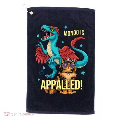 Mongo Is Appalled Princess Cat Riding Dinosaur Golf Towel