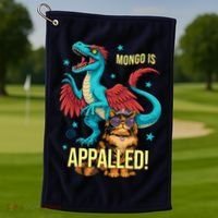 Mongo Is Appalled Princess Cat Riding Dinosaur Golf Towel thumb 1