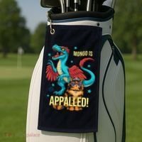 Mongo Is Appalled Princess Cat Riding Dinosaur Golf Towel thumb 2