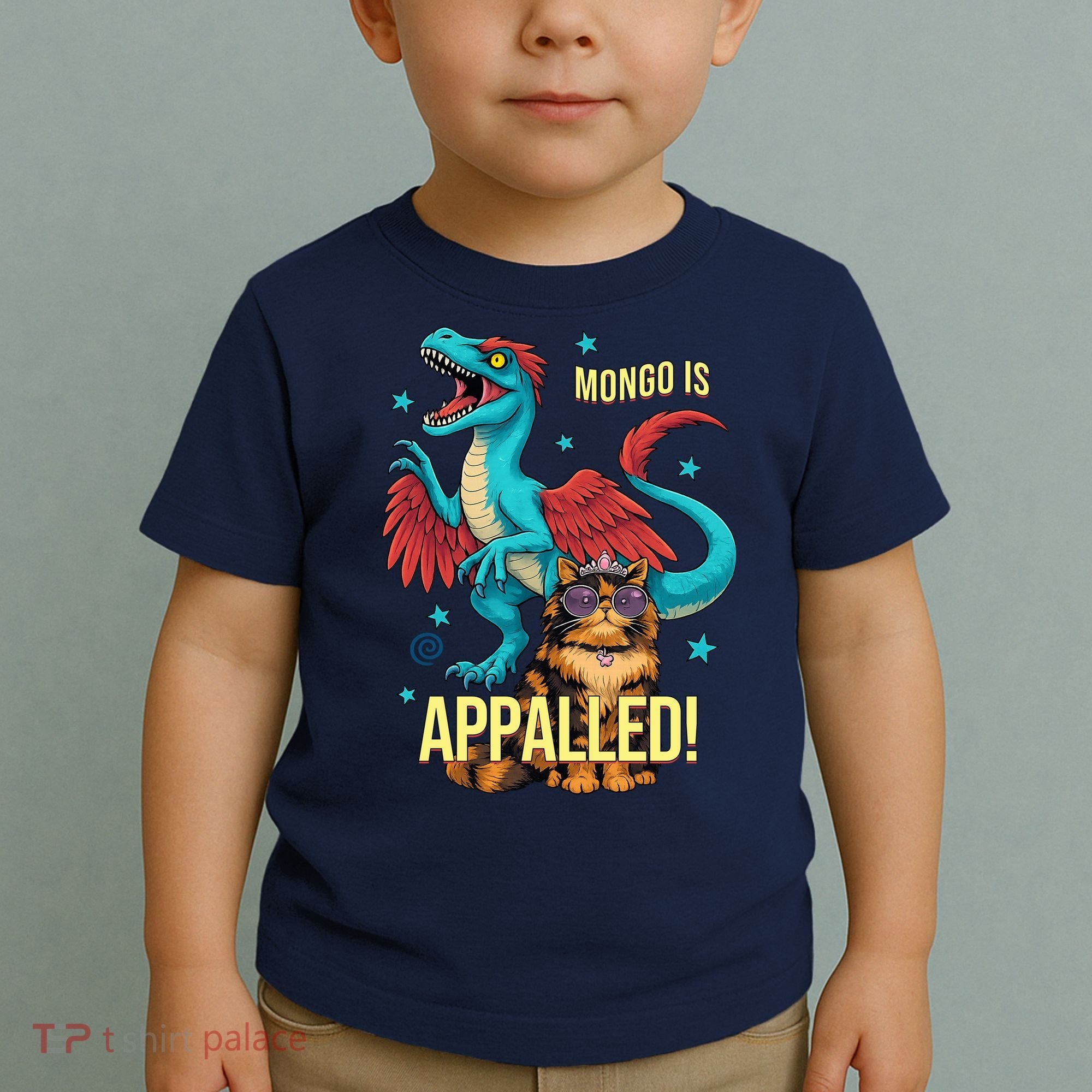 Mongo Is Appalled Princess Cat Riding Dinosaur Toddler T-Shirt