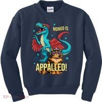 Mongo Is Appalled Princess Cat Riding Dinosaur Kids Sweatshirt thumb 0