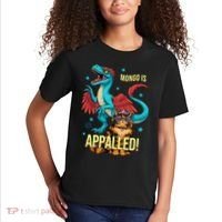 Mongo Is Appalled Princess Cat Riding Dinosaur Kids T-Shirt thumb 2