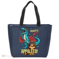 Mongo Is Appalled Princess Cat Riding Dinosaur Tote Bag thumb 0