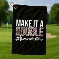 Make It A Double Twin Mom Of Twins Twin Mother Cool Gift Golf Towel thumb 1