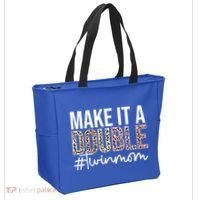 Make It A Double Twin Mom Of Twins Twin Mother Cool Gift Tote Bag thumb 2