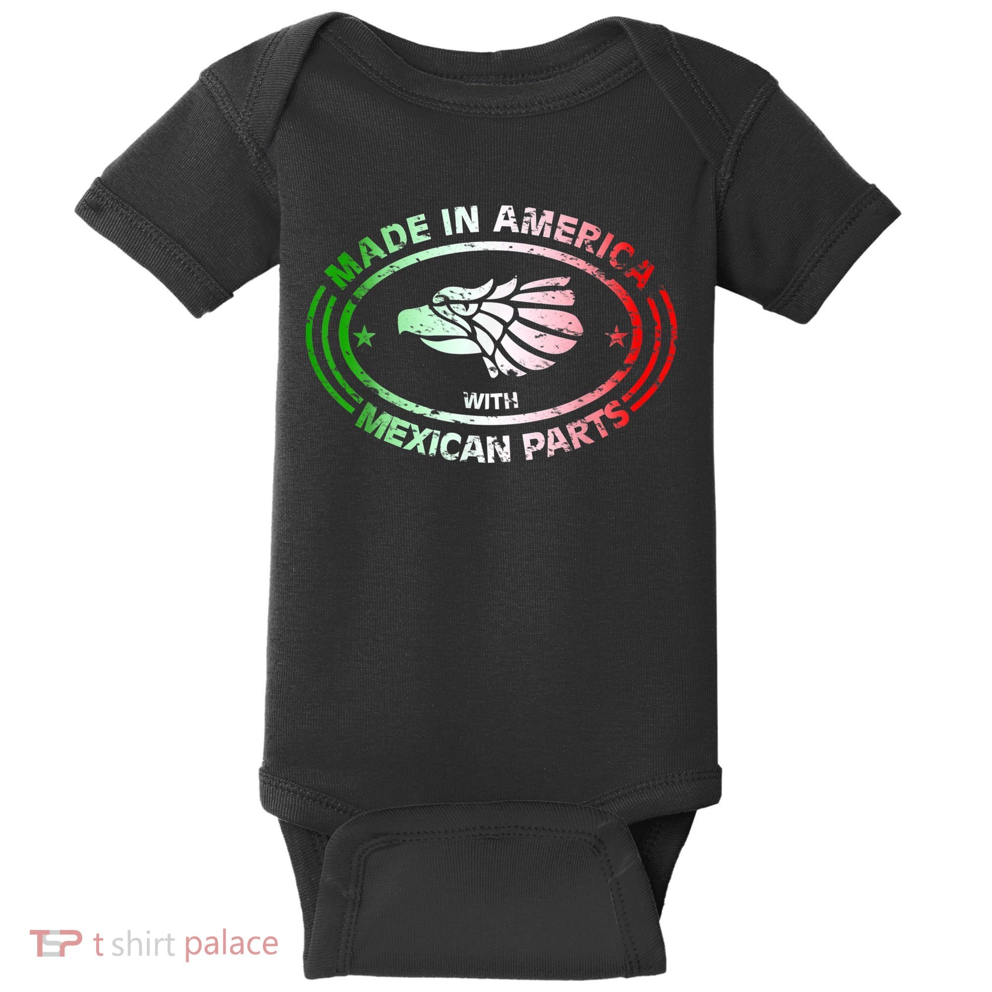 Made In America With Mexican Parts, American Pride Shirt Baby Bodysuit