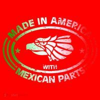 Made In America With Mexican Parts, American Pride Shirt Santa Hat thumb 1