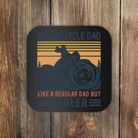 Men Im A Biker Dad Funny Motorcycle Rider Dad Fathers Day Gift Coaster thumb 0