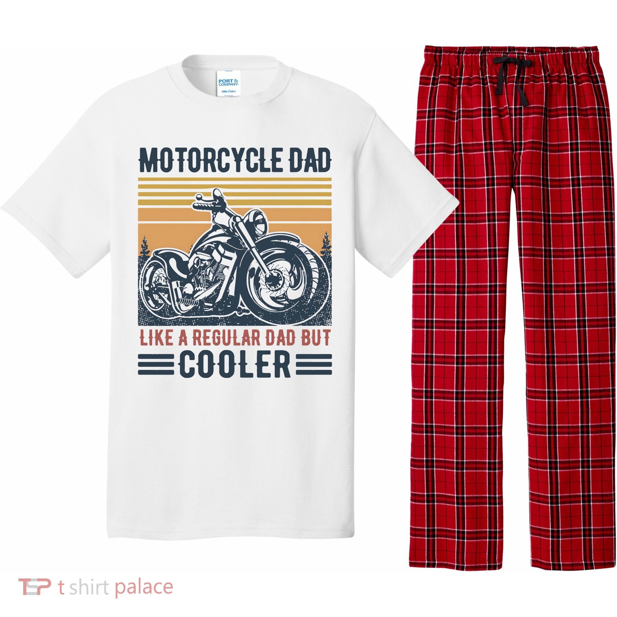 Men Im A Biker Dad Funny Motorcycle Rider Dad Fathers Day Gift Pajama Set