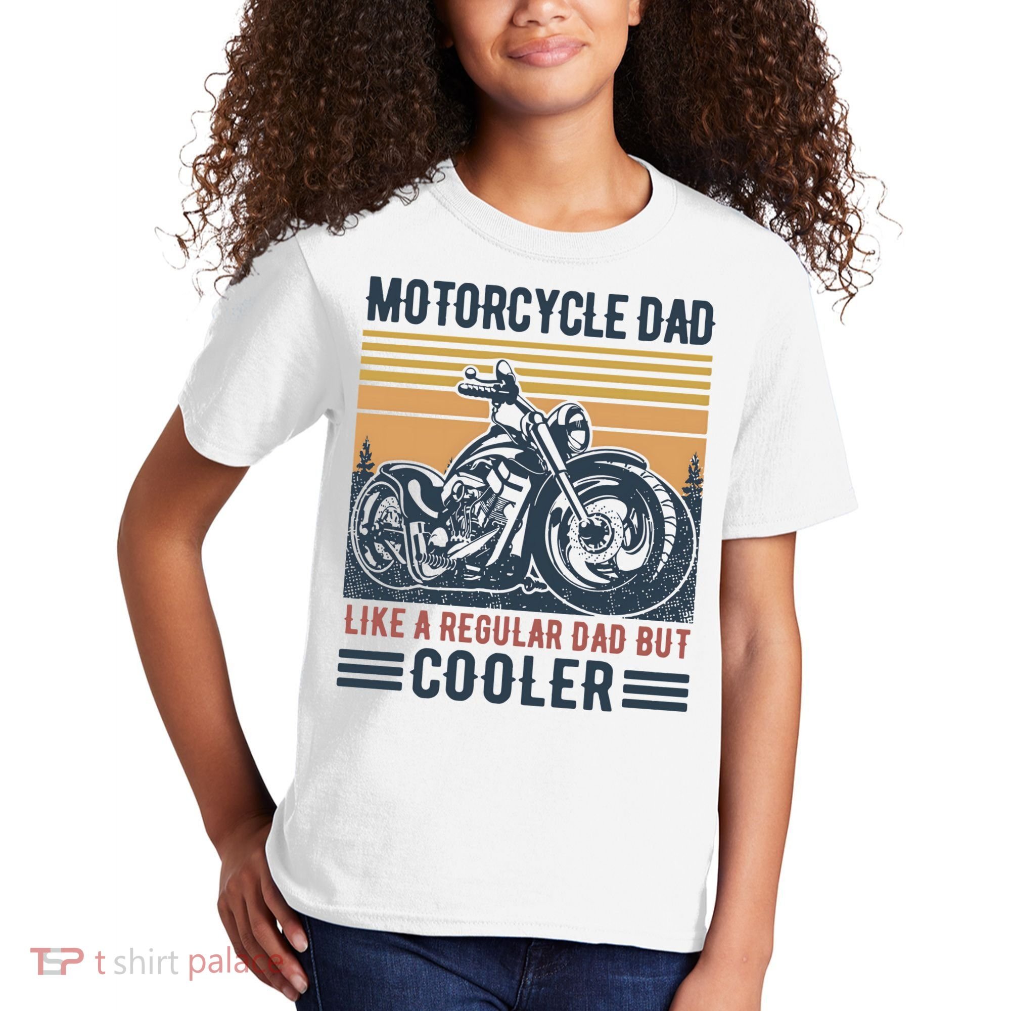 Men Im A Biker Dad Funny Motorcycle Rider Dad Fathers Day Gift Kids T-Shirt