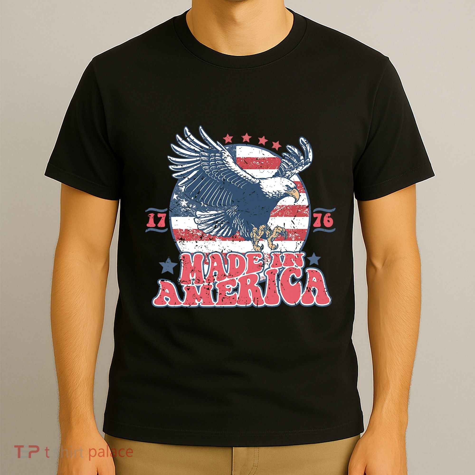 Made In America USA Flag Eagle 4th Of July Patriot T-Shirt