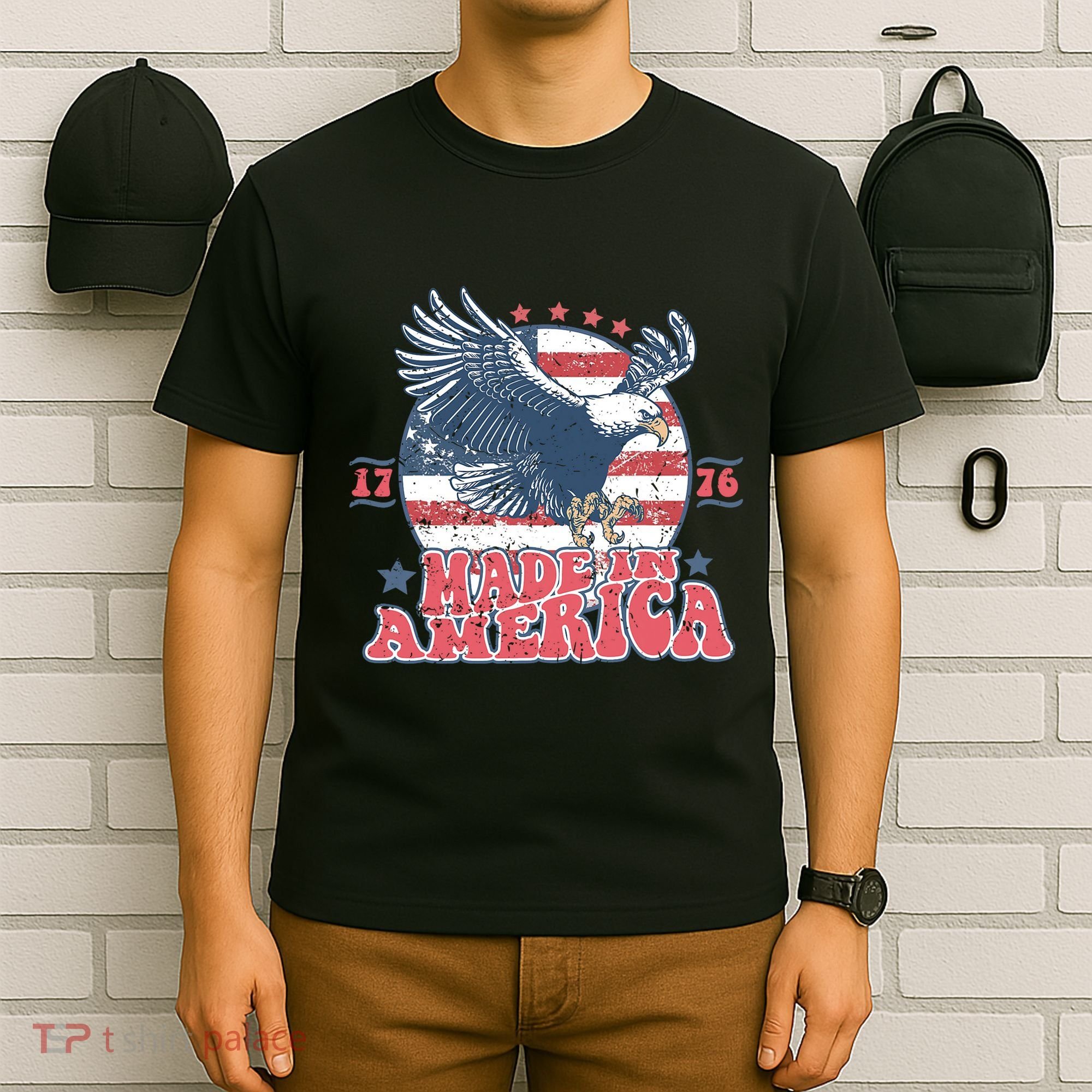 Made In America USA Flag Eagle 4th Of July Patriot T-Shirt