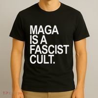 Maga Is A Fascist Cult Stand Against Fascism T-Shirt thumb 3