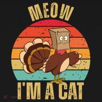 Meow IM A Cat Thanksgiving Turkey Funny Coaster thumb 2