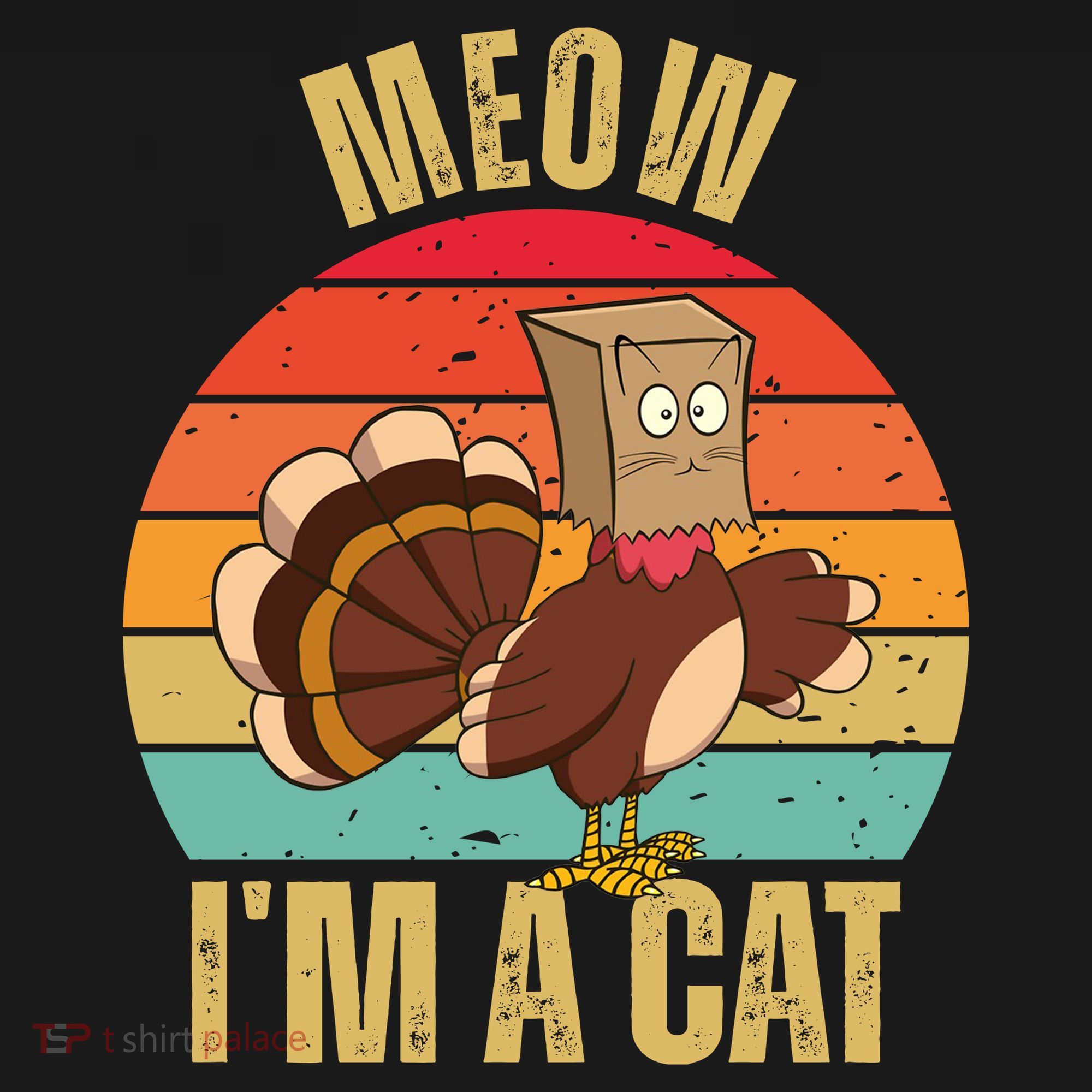 Meow IM A Cat Thanksgiving Turkey Funny Coaster