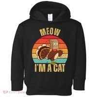 Meow IM A Cat Thanksgiving Turkey Funny Toddler Hoodie thumb 0