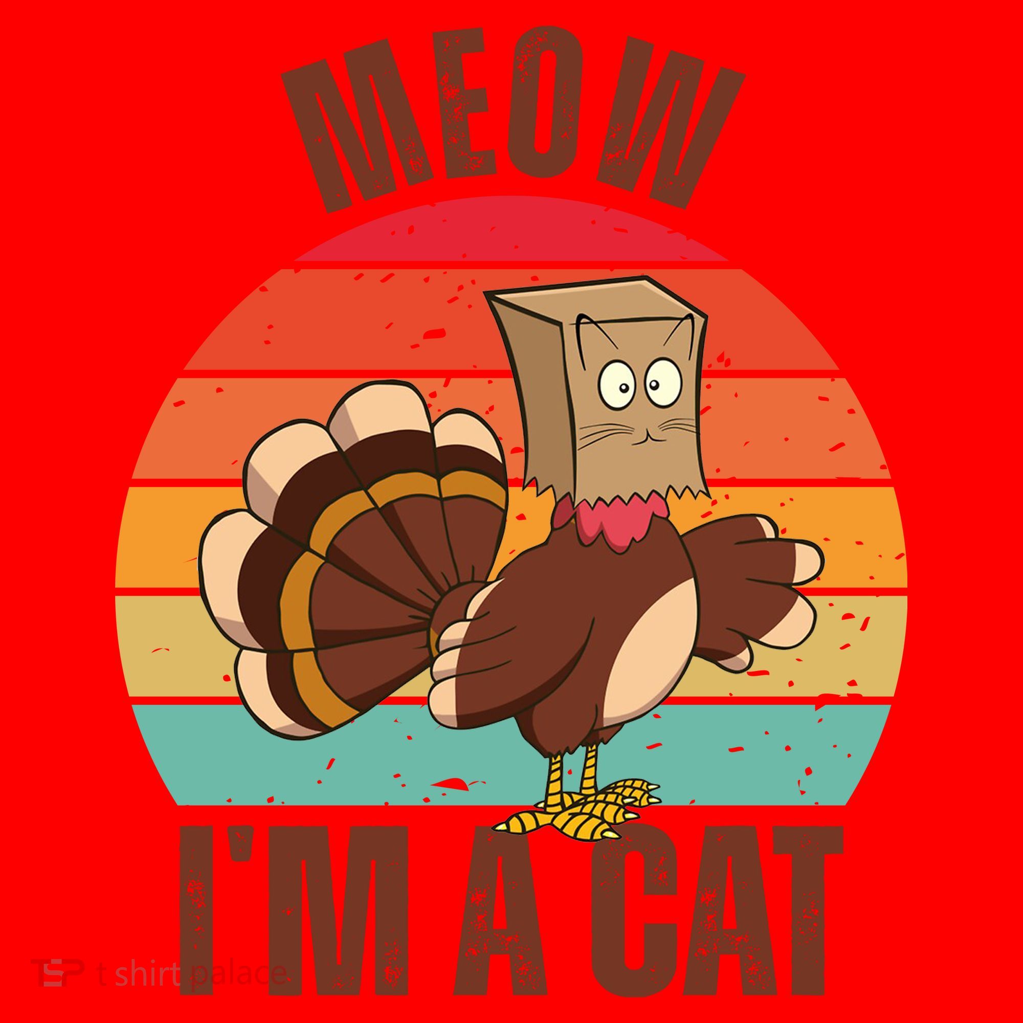 Meow IM A Cat Thanksgiving Turkey Funny Santa Hat