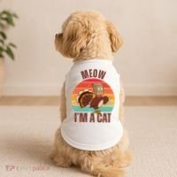 Meow IM A Cat Thanksgiving Turkey Funny Doggie Tank thumb 2