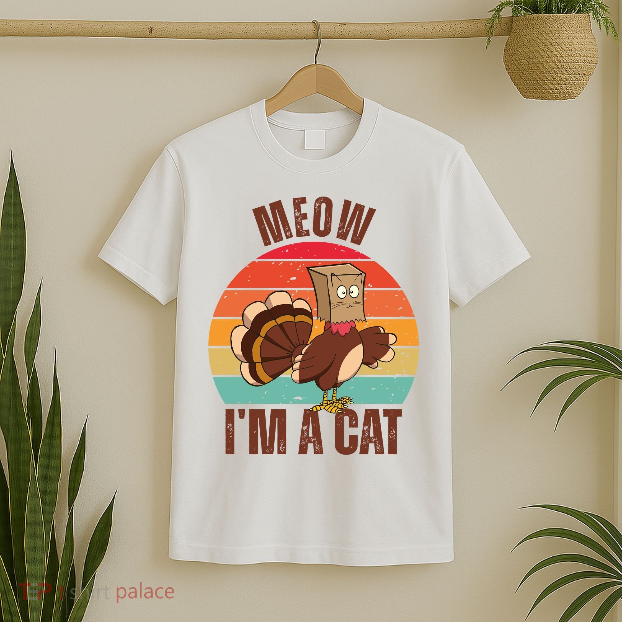 Meow IM A Cat Thanksgiving Turkey Funny T-Shirt
