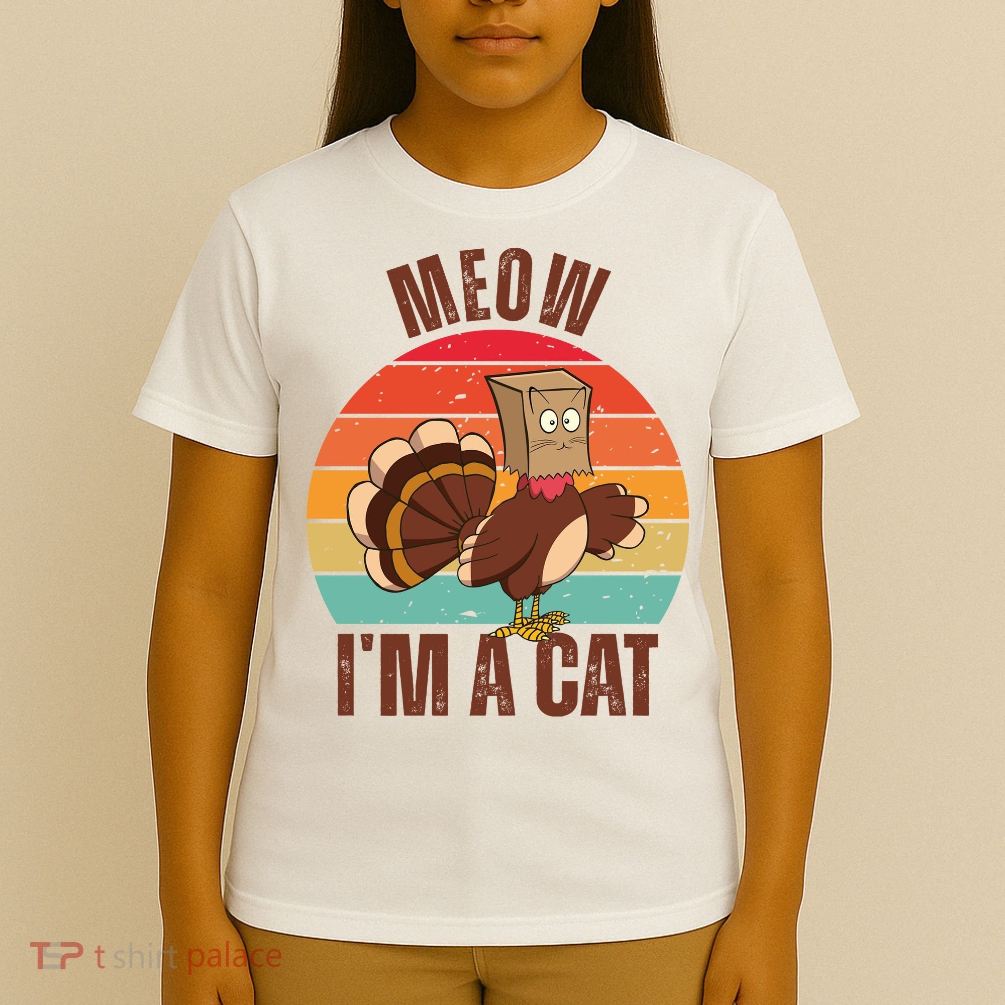 Meow IM A Cat Thanksgiving Turkey Funny T-Shirt