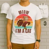 Meow IM A Cat Thanksgiving Turkey Funny T-Shirt thumb 6