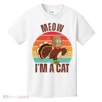 Meow IM A Cat Thanksgiving Turkey Funny Kids T-Shirt thumb 0