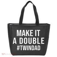 Make It A Double Twin Dad Expecting Twins Baby Announcement Tote Bag thumb 0