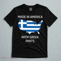 Made in America with Greek Parts - Greece and USA Pride T-Shirt thumb 5