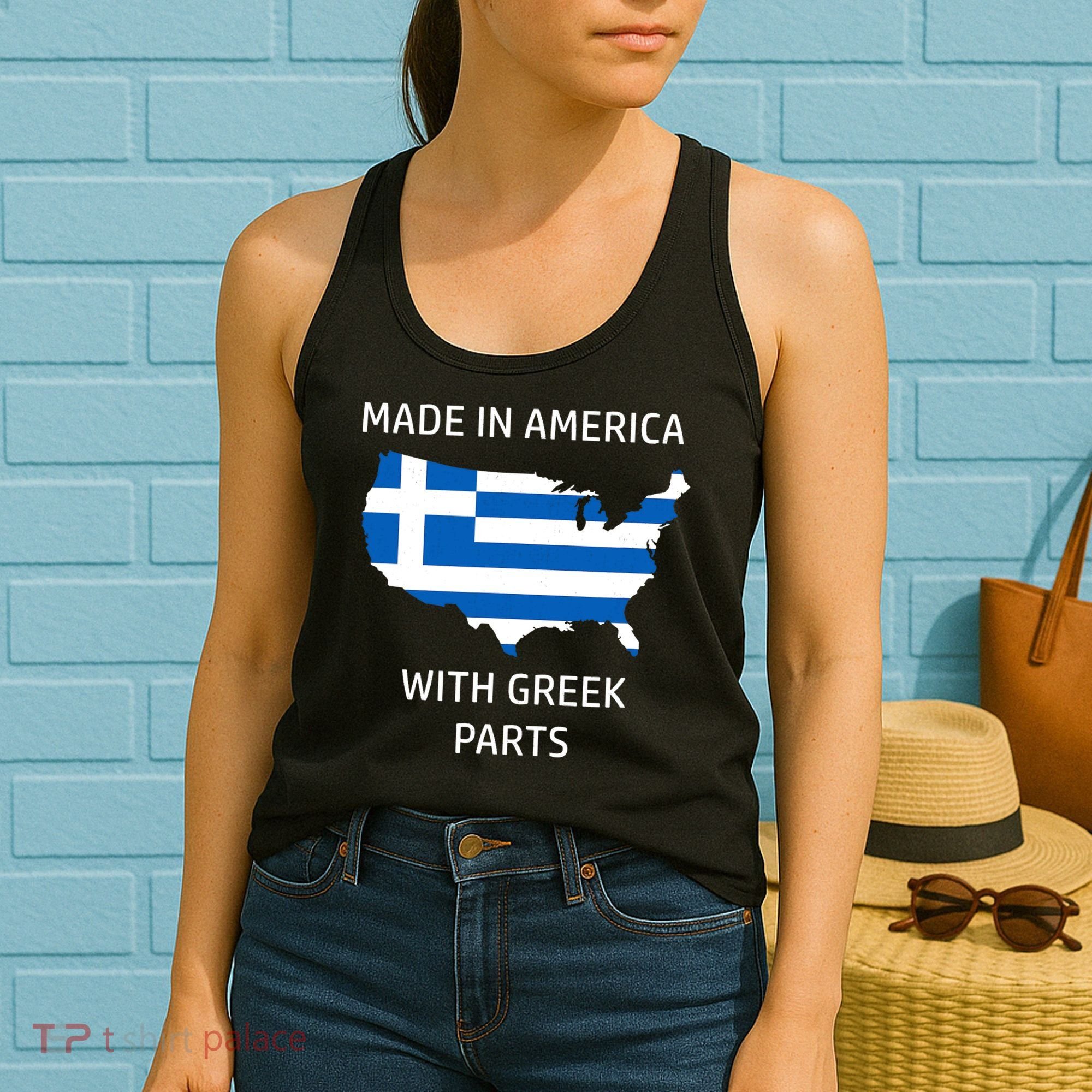 Made in America with Greek Parts - Greece and USA Pride Women's Tank Top