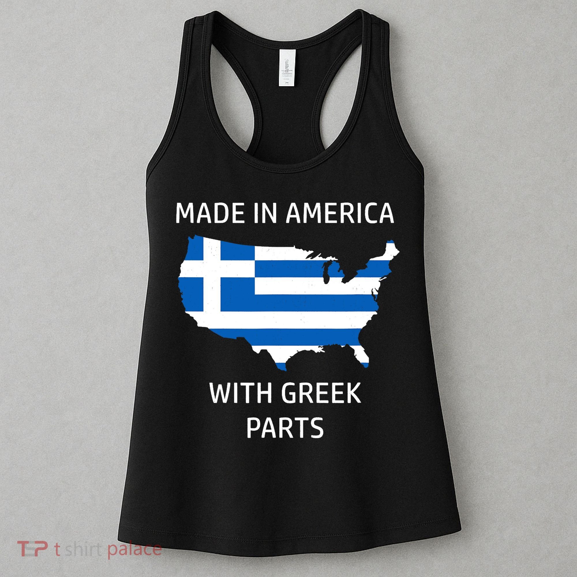 Made in America with Greek Parts - Greece and USA Pride Women's Tank Top