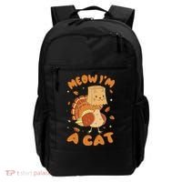 Meow I'm A Cat Funny Turkey Thanksgiving Backpack thumb 0
