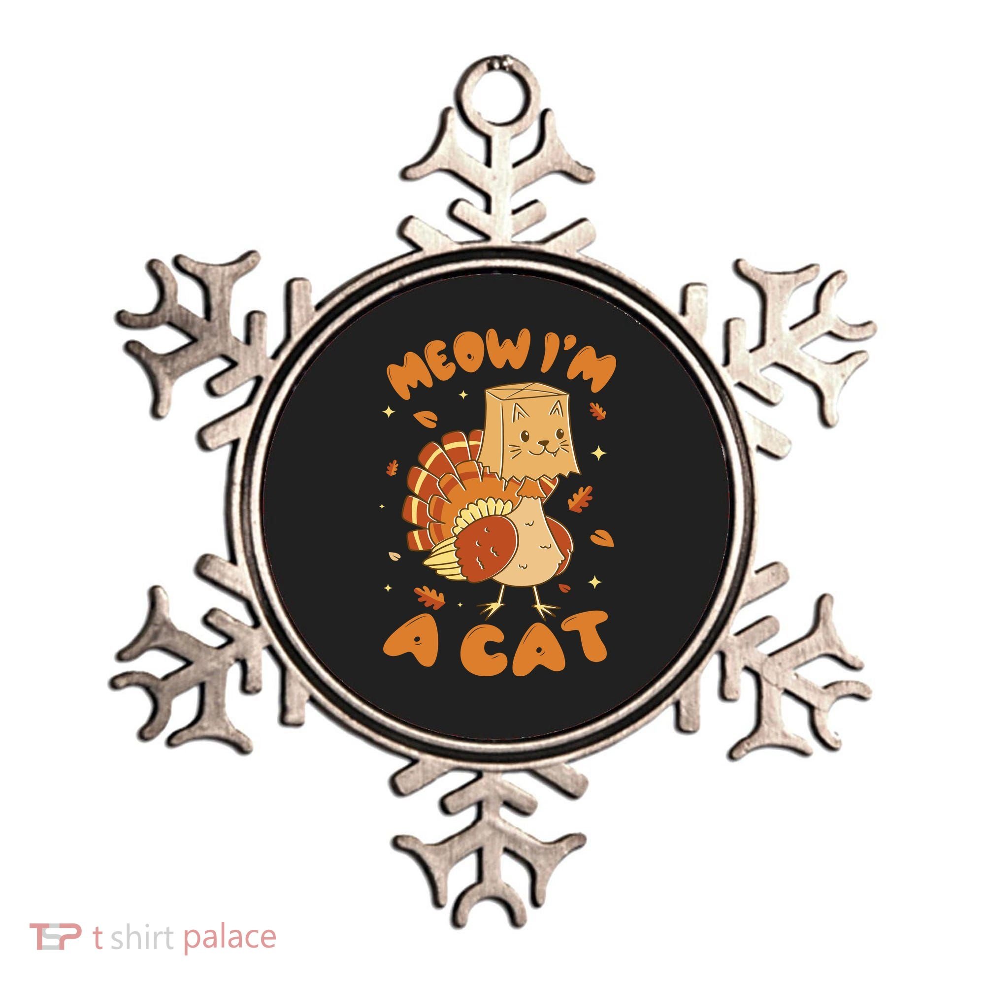 Meow I'm A Cat Funny Turkey Thanksgiving Ornament