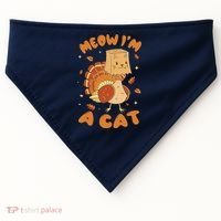 Meow I'm A Cat Funny Turkey Thanksgiving USA-Made Doggie Bandana thumb 0