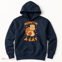 Meow I'm A Cat Funny Turkey Thanksgiving Hoodie thumb 0