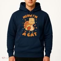 Meow I'm A Cat Funny Turkey Thanksgiving Hoodie thumb 2