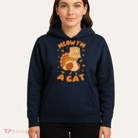 Meow I'm A Cat Funny Turkey Thanksgiving Hoodie thumb 5