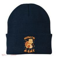Meow I'm A Cat Funny Turkey Thanksgiving Beanie thumb 0