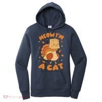 Meow I'm A Cat Funny Turkey Thanksgiving Women's Hoodie thumb 0