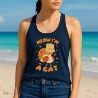 Meow I'm A Cat Funny Turkey Thanksgiving Women's Tank Top thumb 2