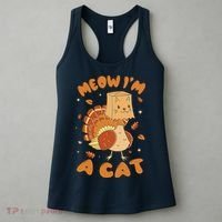 Meow I'm A Cat Funny Turkey Thanksgiving Women's Tank Top thumb 3