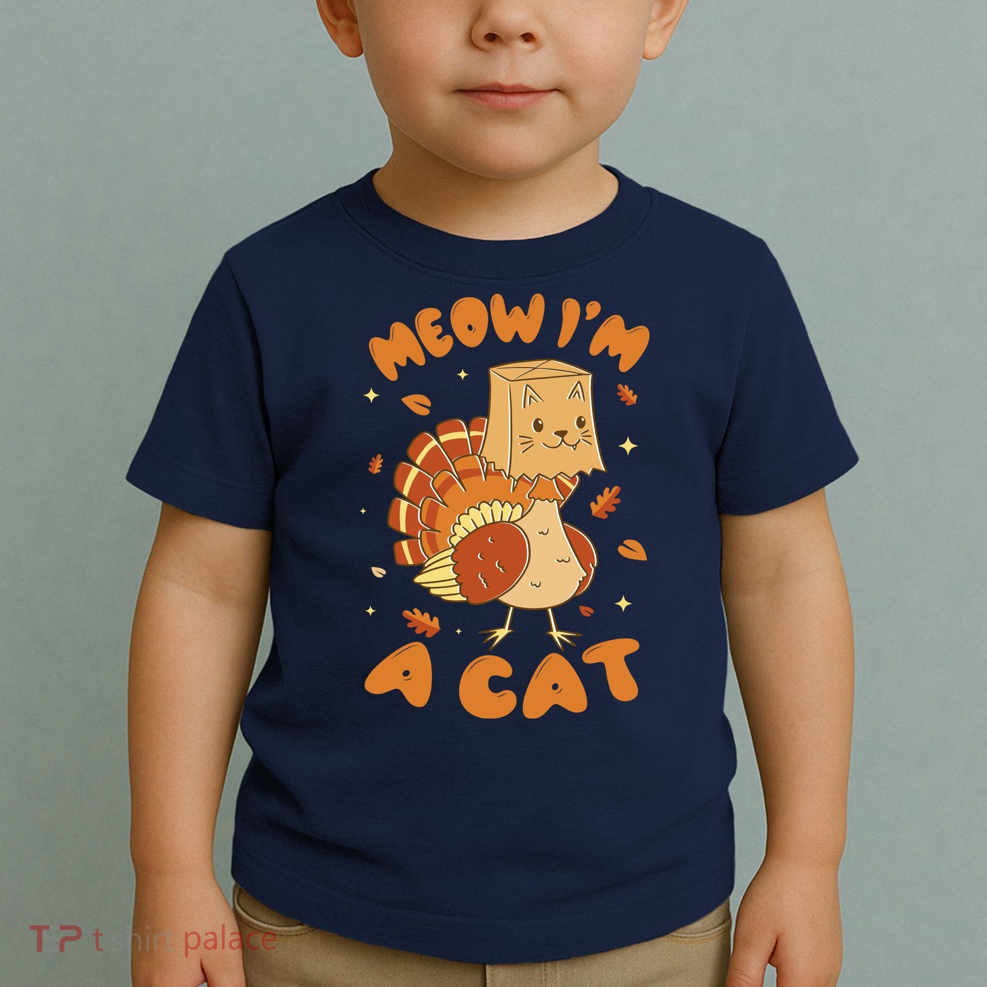 Meow I'm A Cat Funny Turkey Thanksgiving Toddler T-Shirt