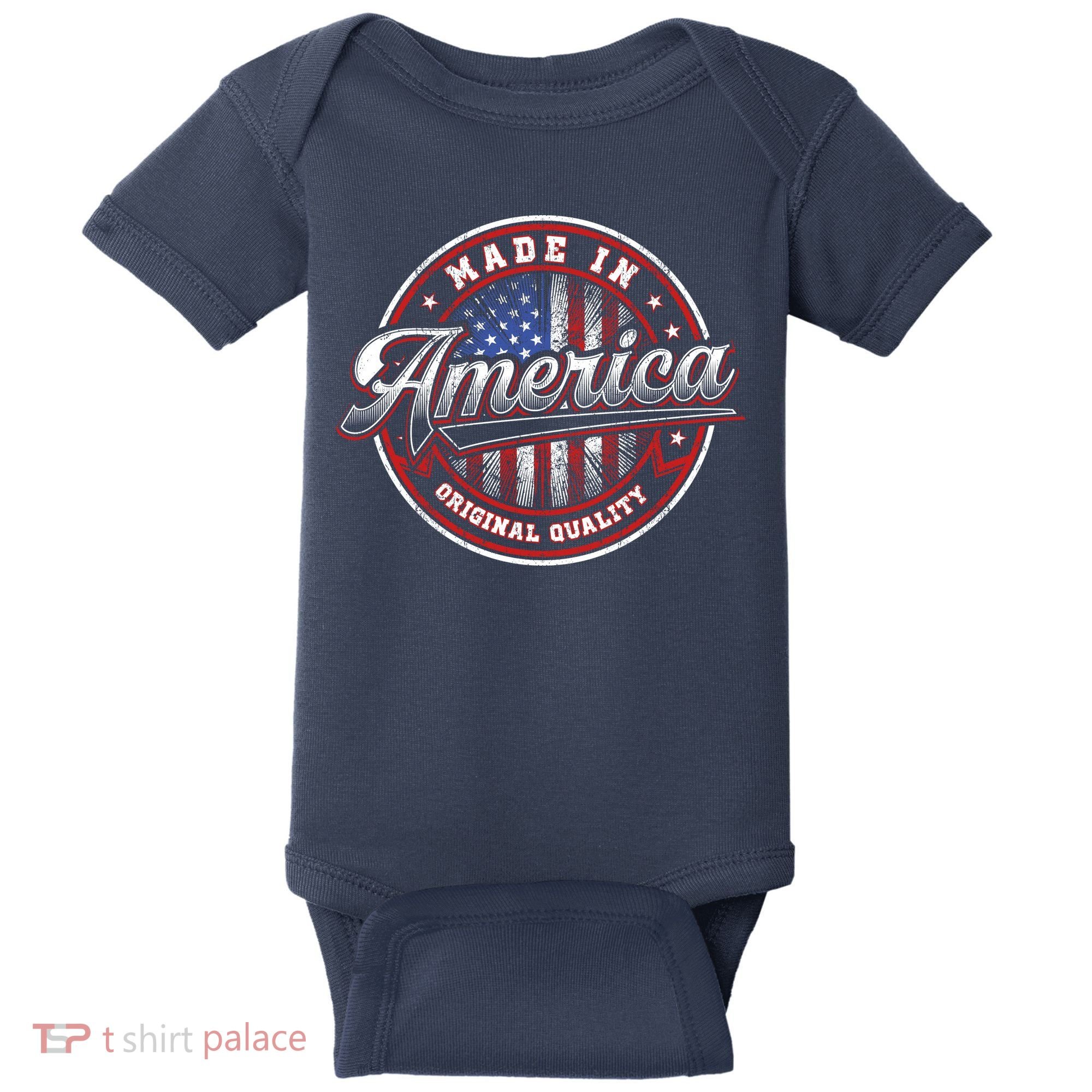 Made In America USA Flag Original Quality Baby Bodysuit