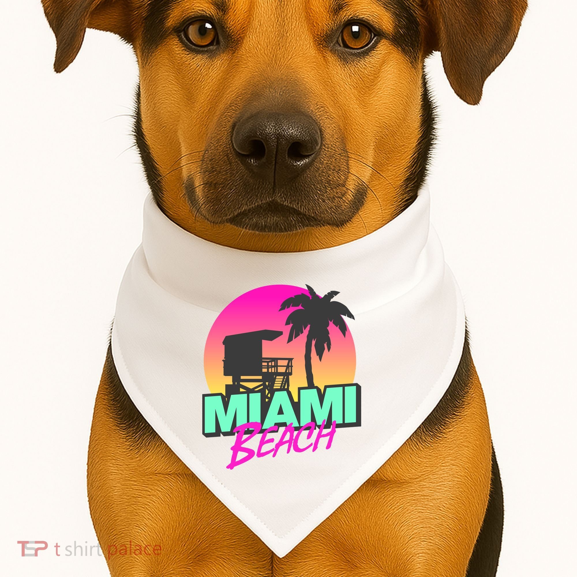 Miami Beach USA-Made Doggie Bandana