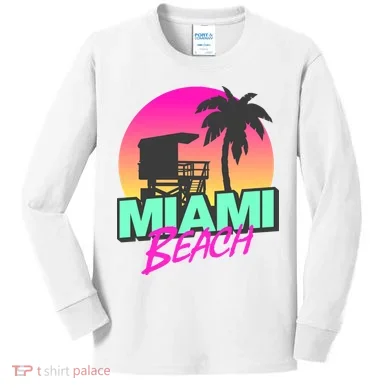Miami Beach Kids Long Sleeve Shirt