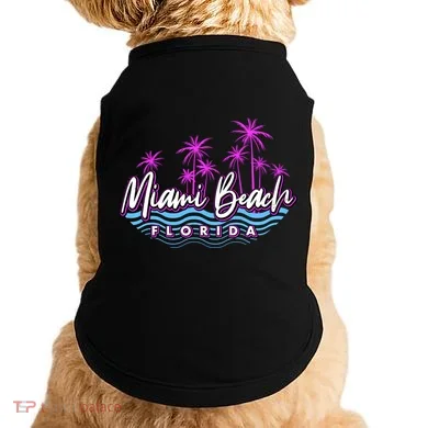 Miami Beach Florida Neon Doggie Tank