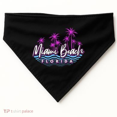 Miami Beach Florida Neon USA-Made Doggie Bandana